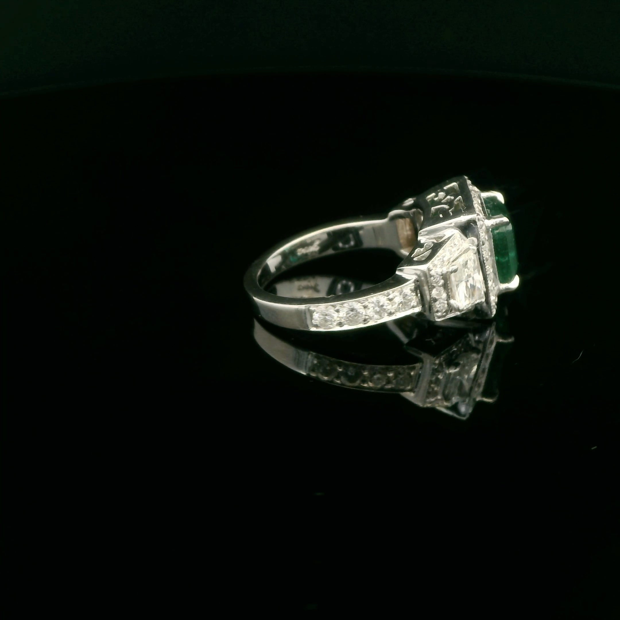 Natural Zambian Emerald and diamond unique gold ring