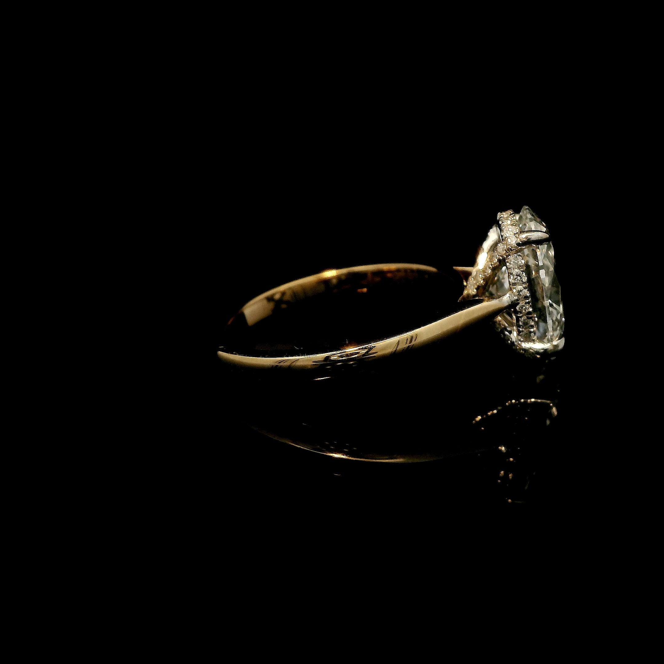 2.5 ct Oval Diamond Two Tone Engagement Ring