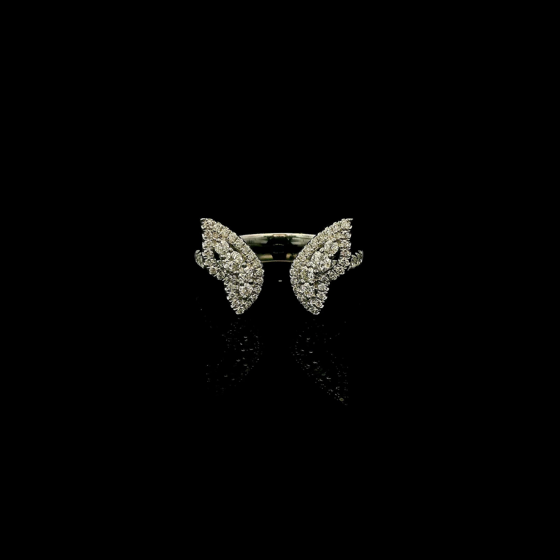 Butterfly Diamond Ring 18K Gold and Natural Diamonds