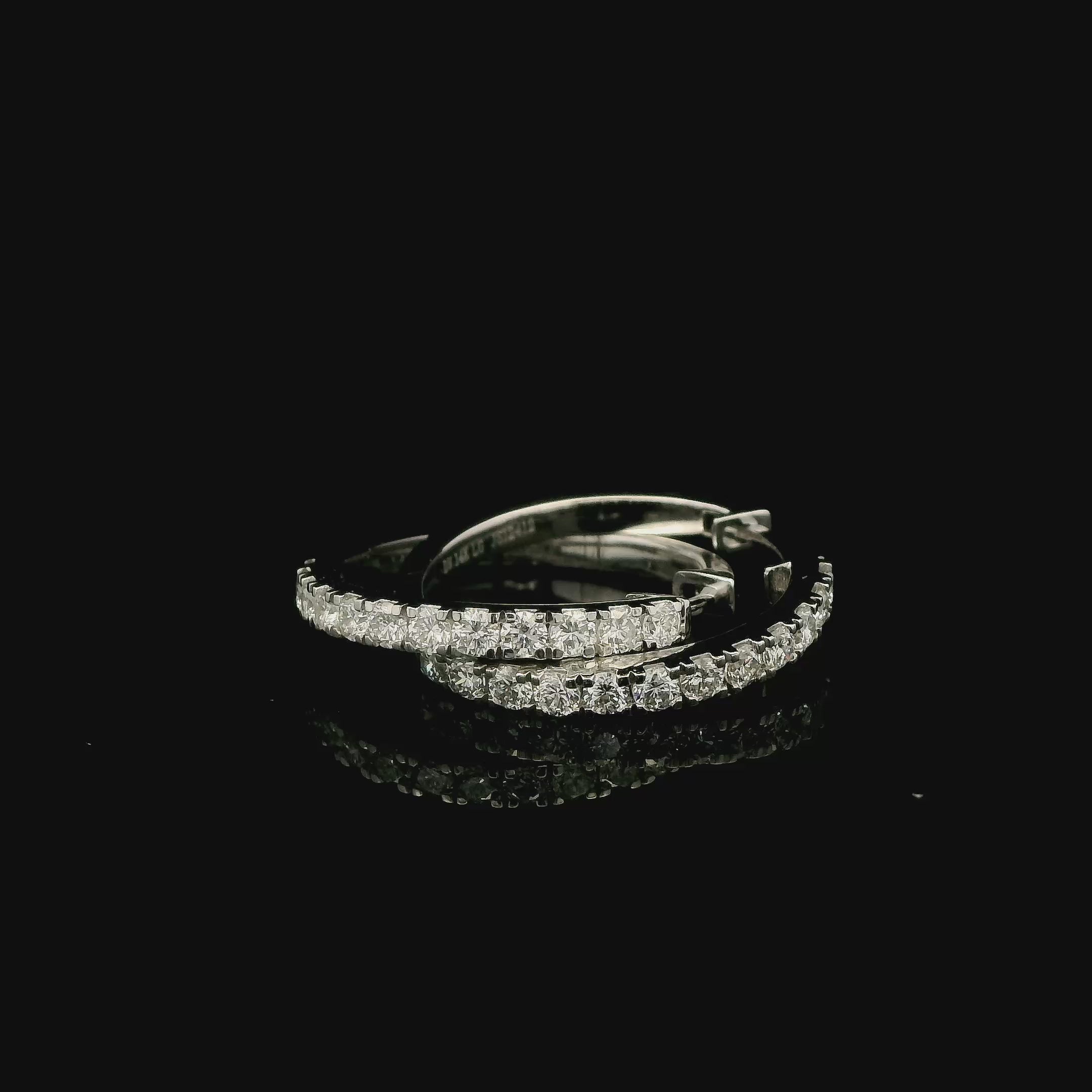 Luxury Diamond Hoops Medium Size